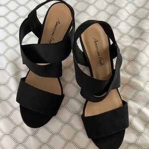 American Eagle Black Wedges
